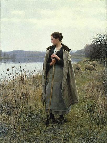 Daniel Ridgway Knight The Shepherdess of Rolleboise China oil painting art